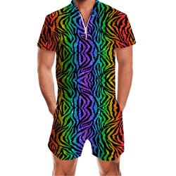 Colorful Leopard Funny Men Romper