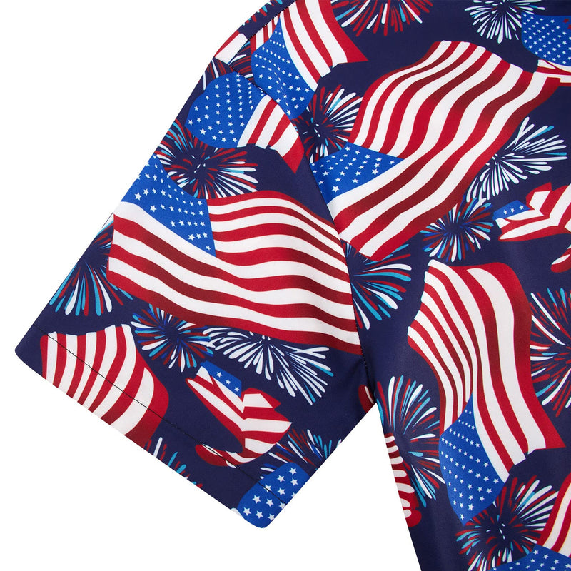 American Flag Blue Funny Men Romper