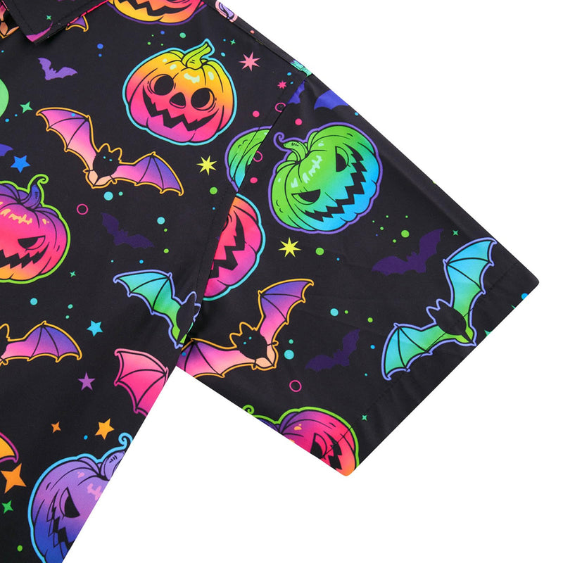 Colorful Bat Pumpkin Funny Hawaiian Shirt