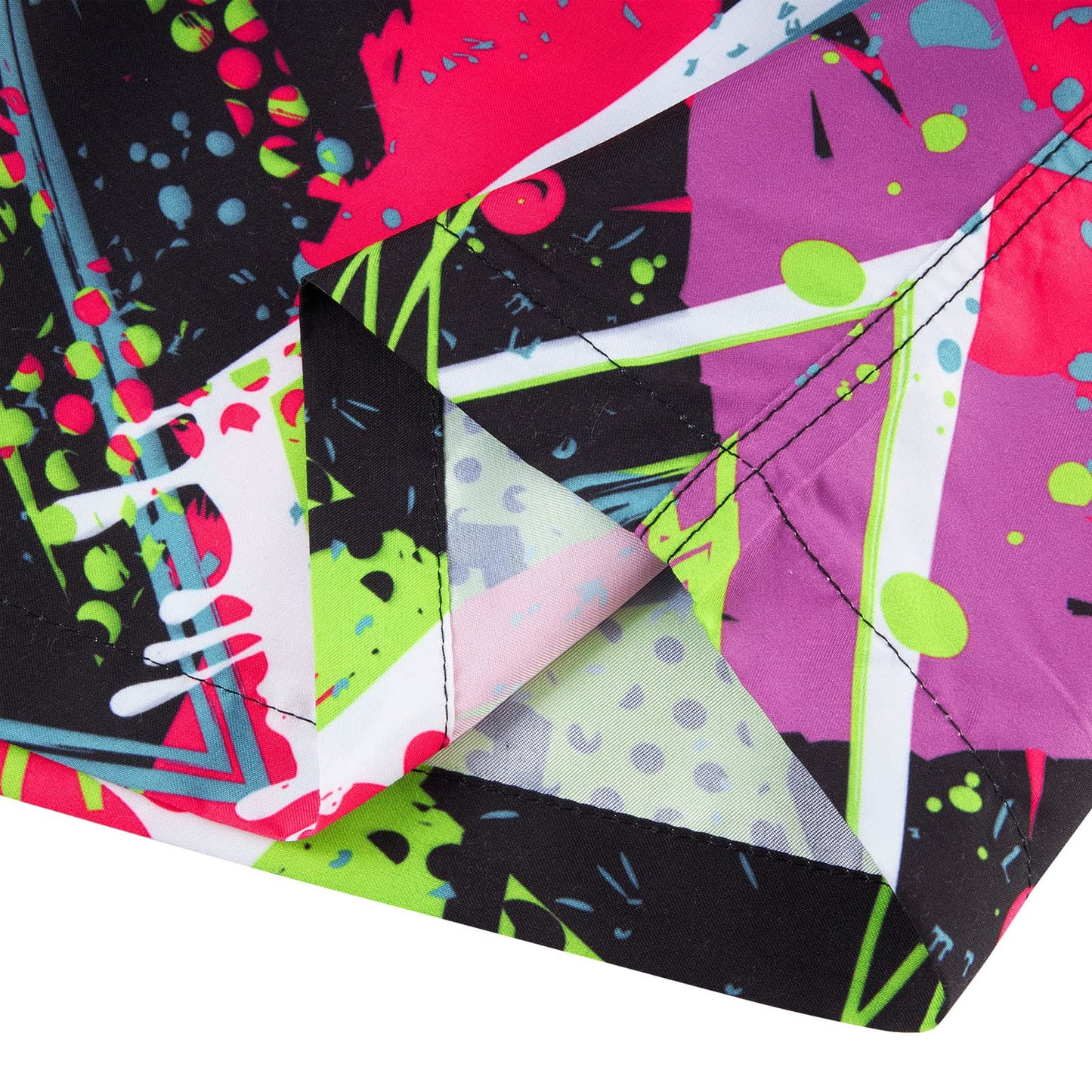 80s Colorful Geometric Funny Board Shorts