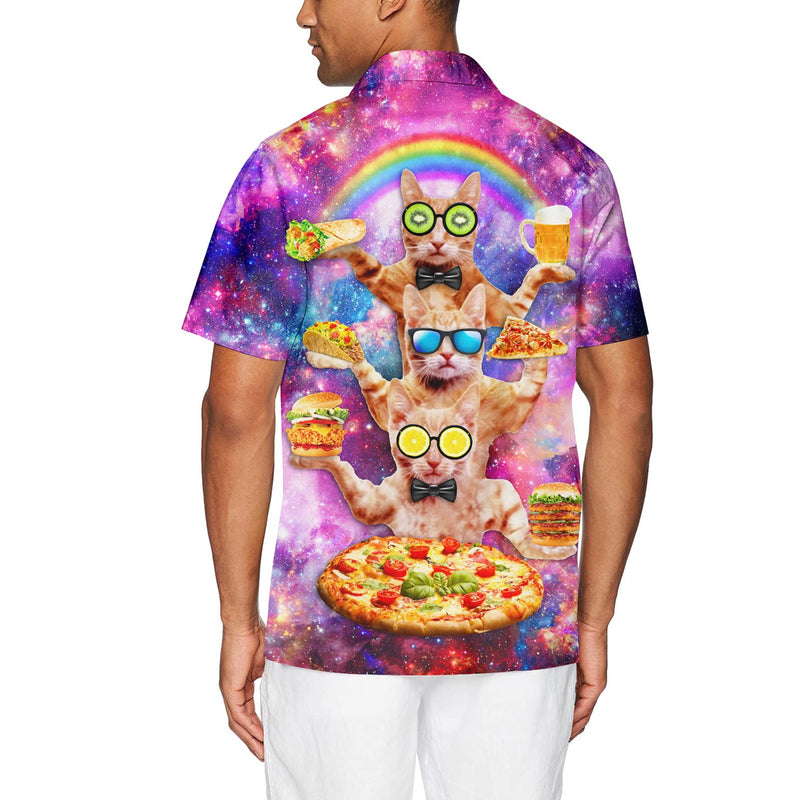 Beer Pizza Cat Funny Hawaiian Shirt