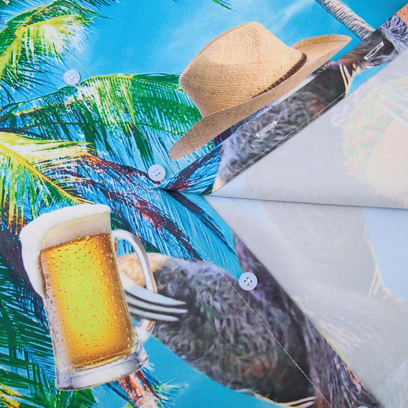 Bier Faultier Palme Lustiges Hawaiihemd