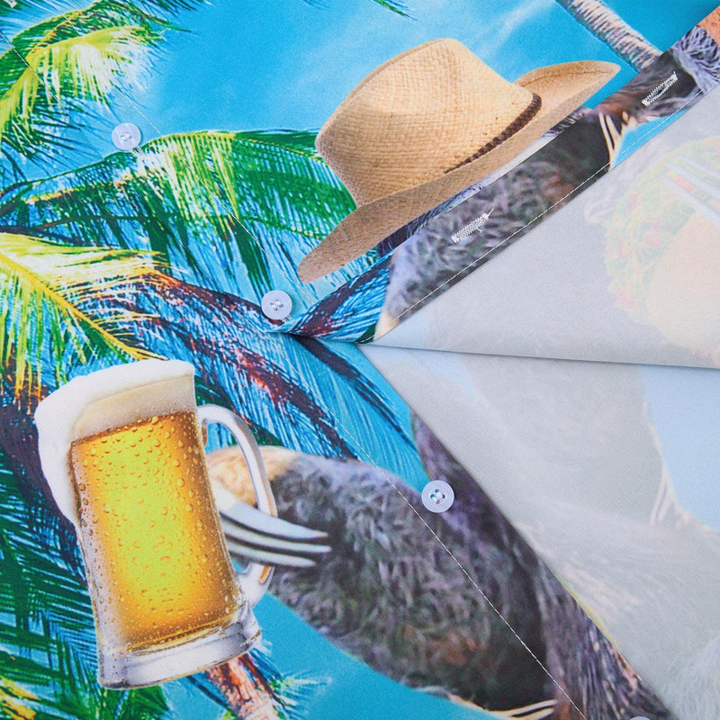 Beer Sloth Palm Tree Funny Hawaiian Shirt
