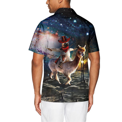 Luiaard Rijdende Lama Grappig Hawaiiaans Shirt