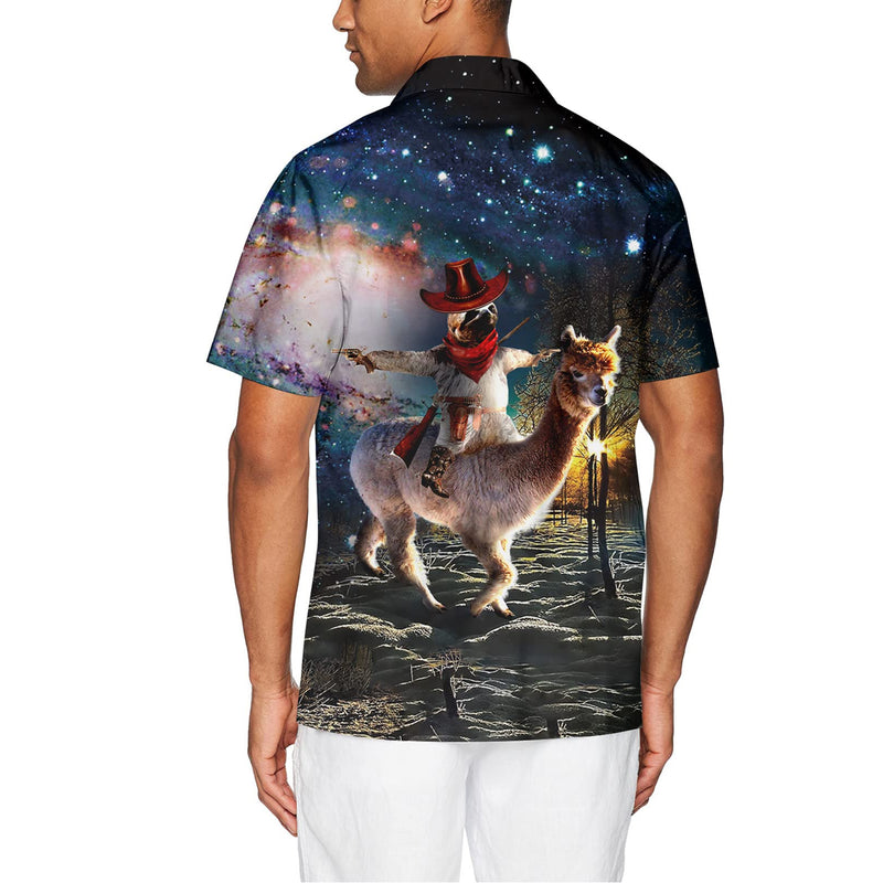 Sloth Riding Llama Funny Hawaiian Shirt