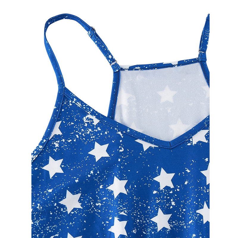 Lustiger Strampler mit Vintage-Amerika-Flagge für Damen