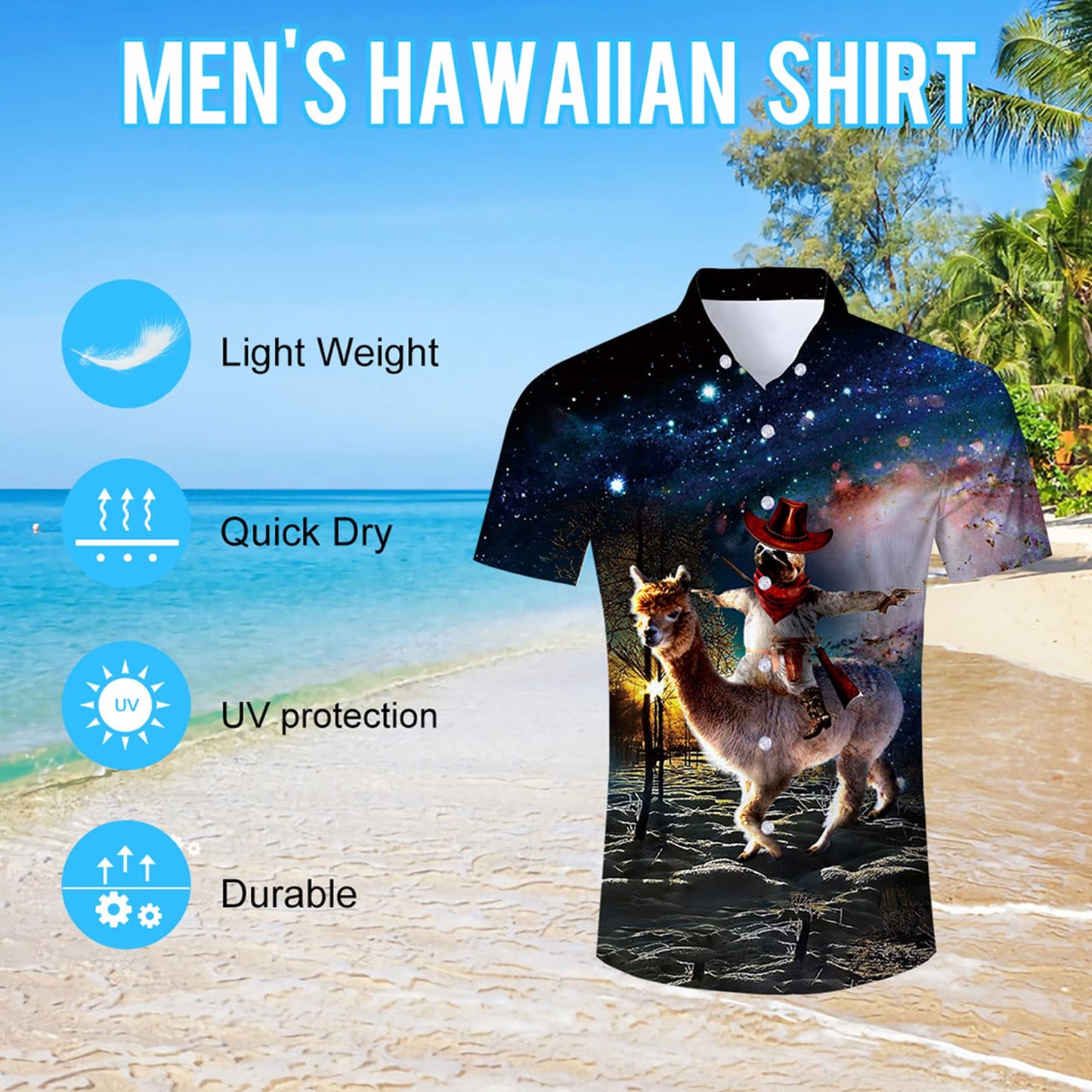 Luiaard Rijdende Lama Grappig Hawaiiaans Shirt