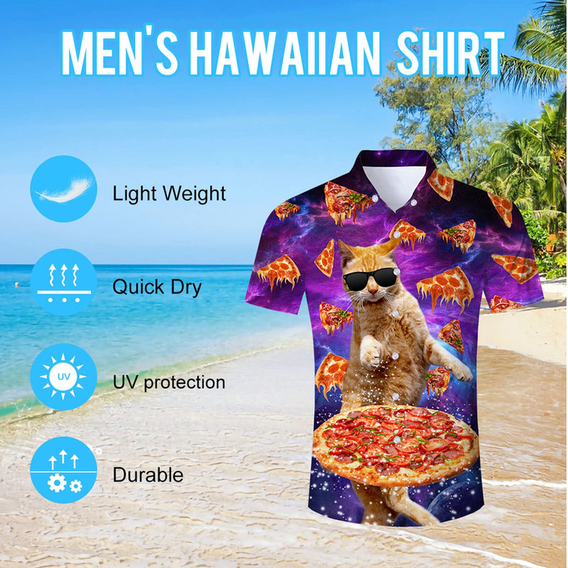 Nebular Pizza Cat Funny Hawaiian Shirt