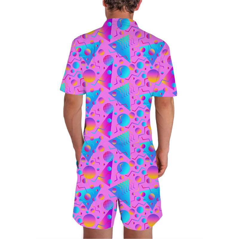 80S Retro Funny Male Romper