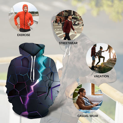Blauwe en paarse kloof grappige hoodie