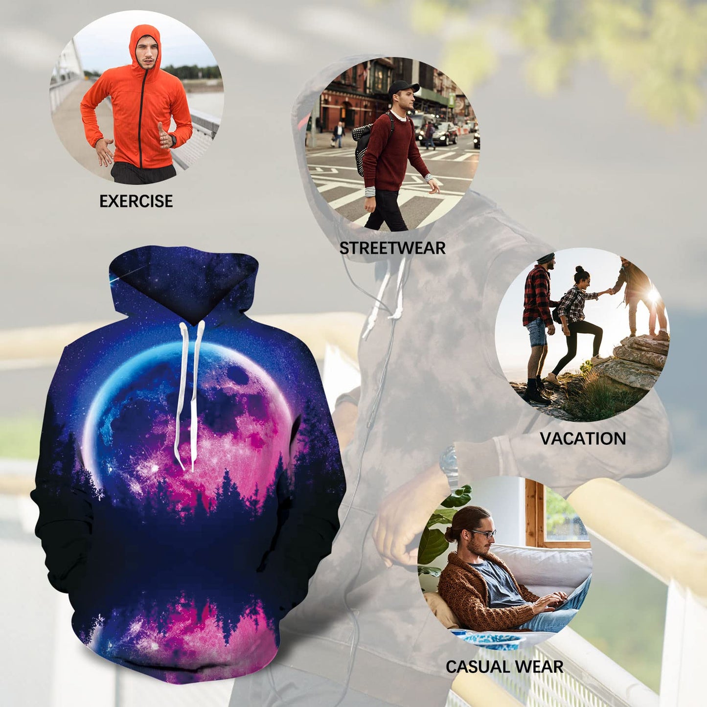 Galaxy Forest Lustiger Kapuzenpullover