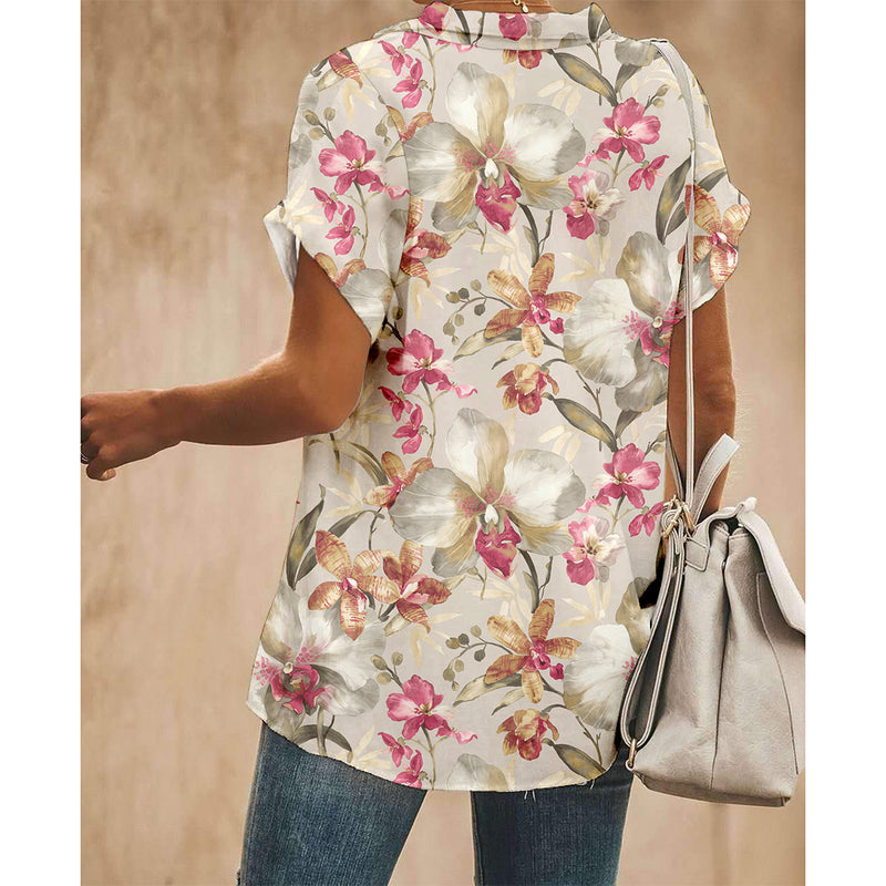 Floral Women Button Up Shirt