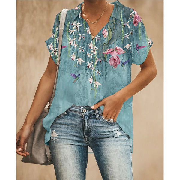 Floral Wicker Women Button Up Shirt