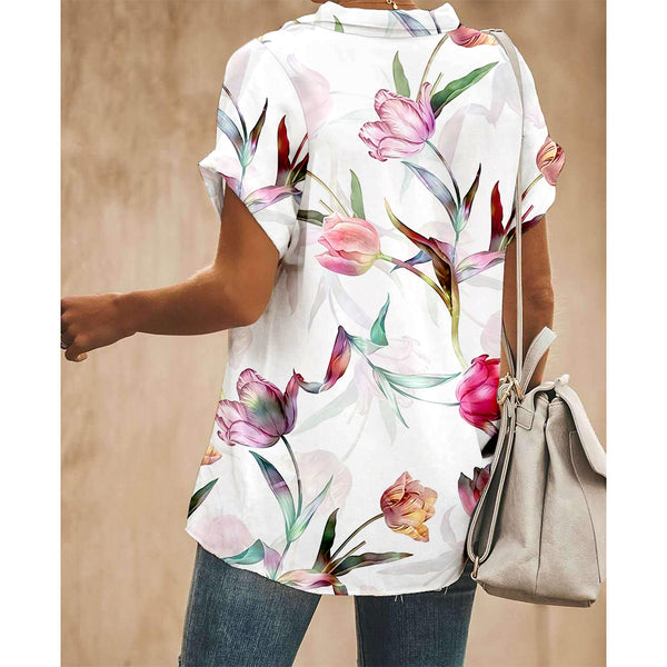 Floral Women Button Up Shirt