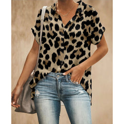 Bluse mit Knopfleiste und Leopardenmuster für Damen