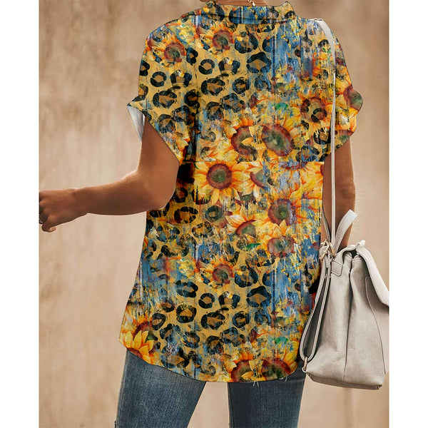 Sunflowers Women Button Up Shirt