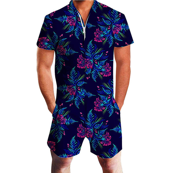 Blue Flowers Male Romper