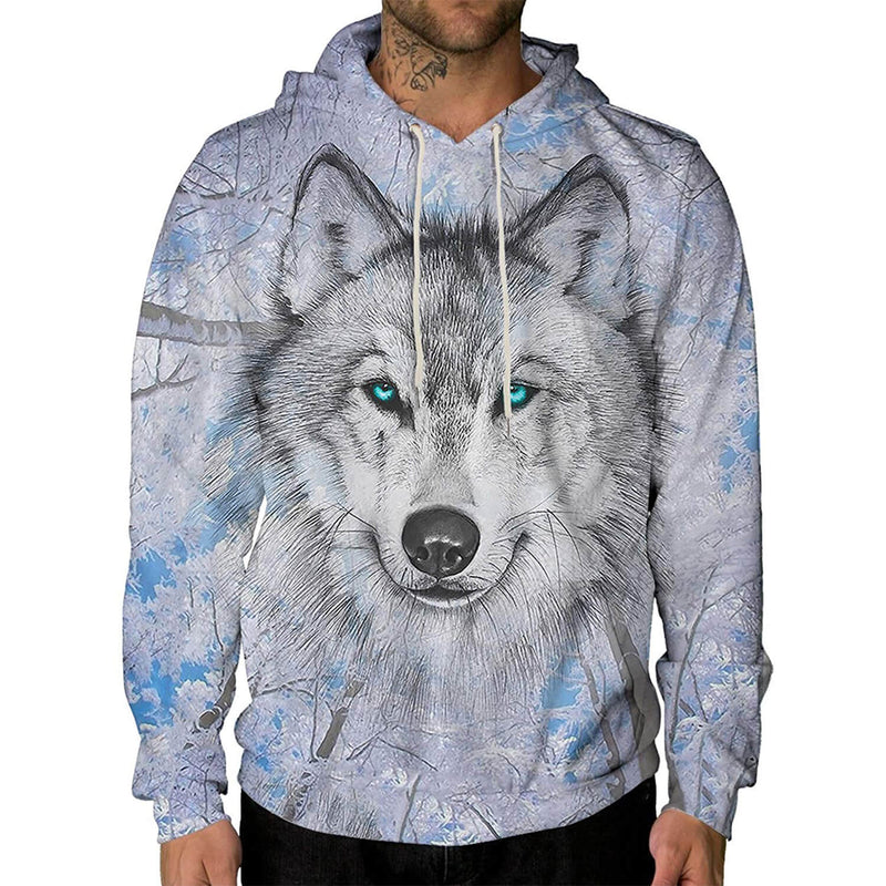 Blue Eyes Wolf Hoodie