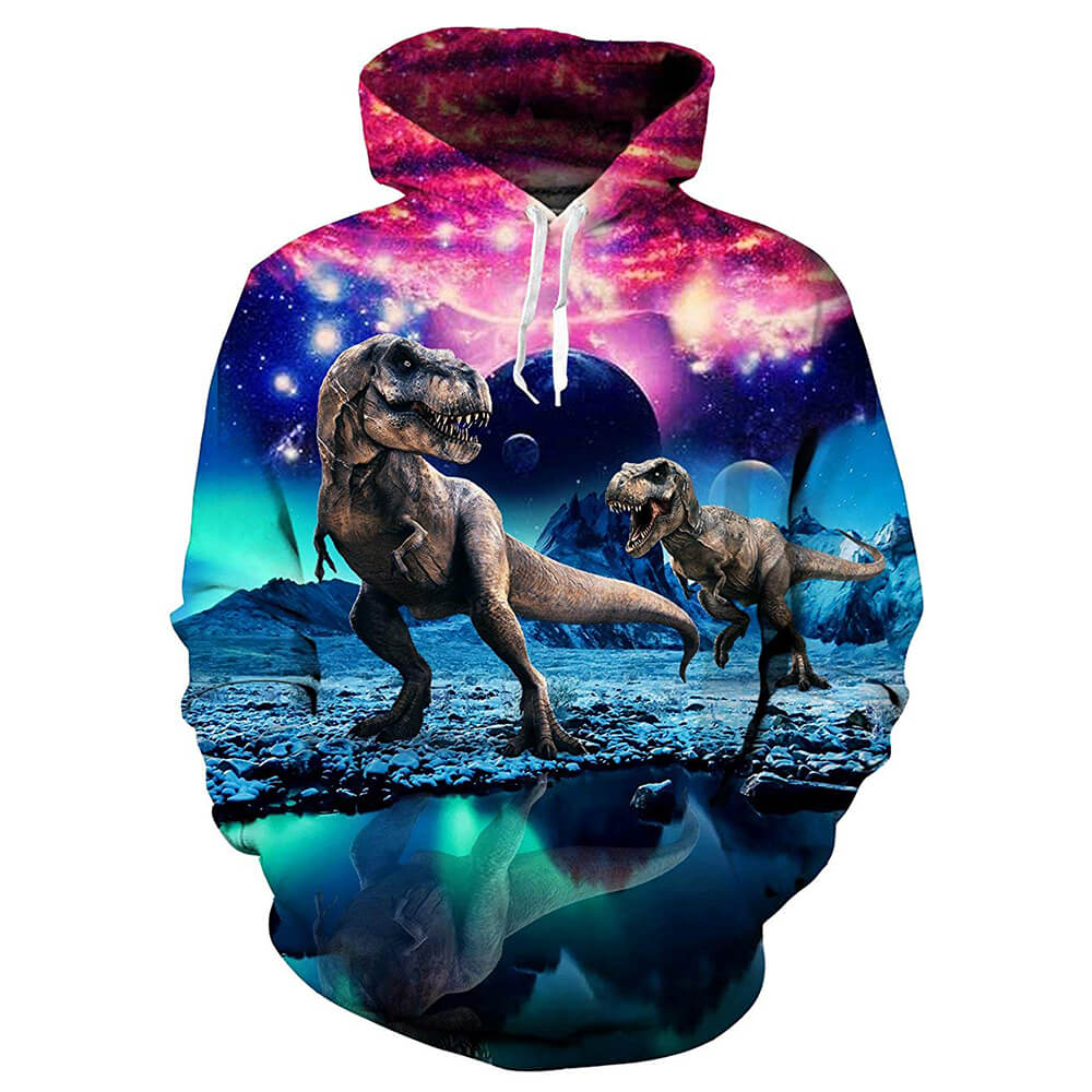 Galaxy Dinosaurus Grappige Hoodie