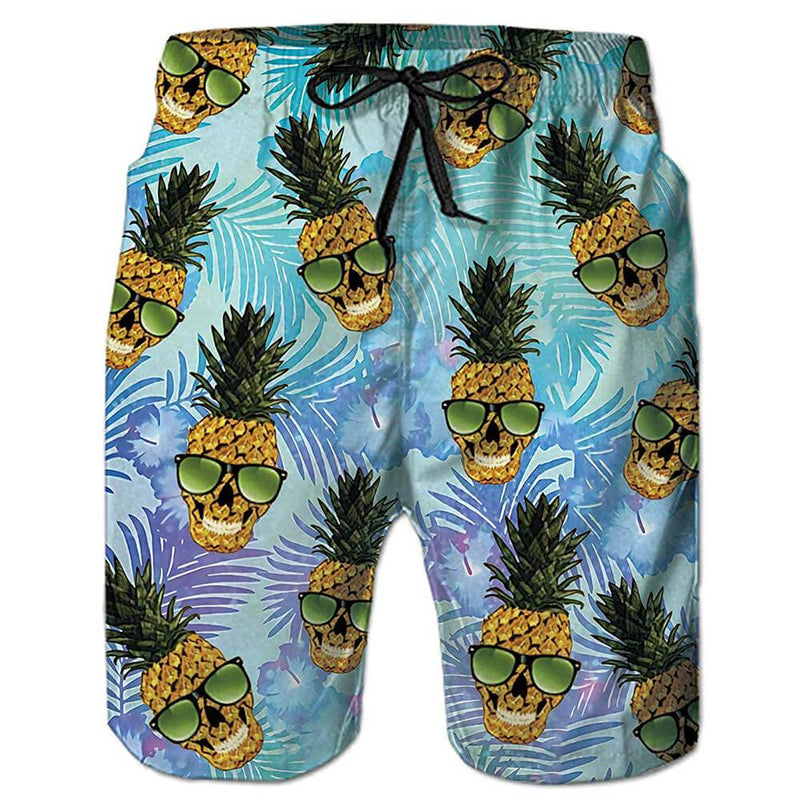 Skull Pineapple Funny Swim Trunks