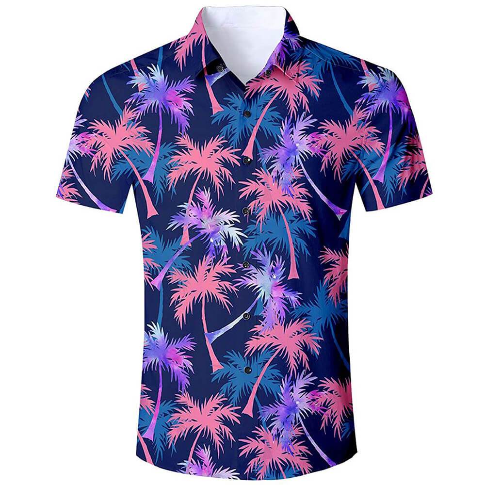Palme Blau Lustiges Hawaiihemd