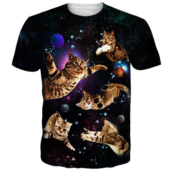 Black Flying Cats Funny T Shirt