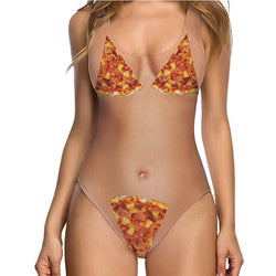 Three Piece Pizza Funny One Piece Bathing Suit
