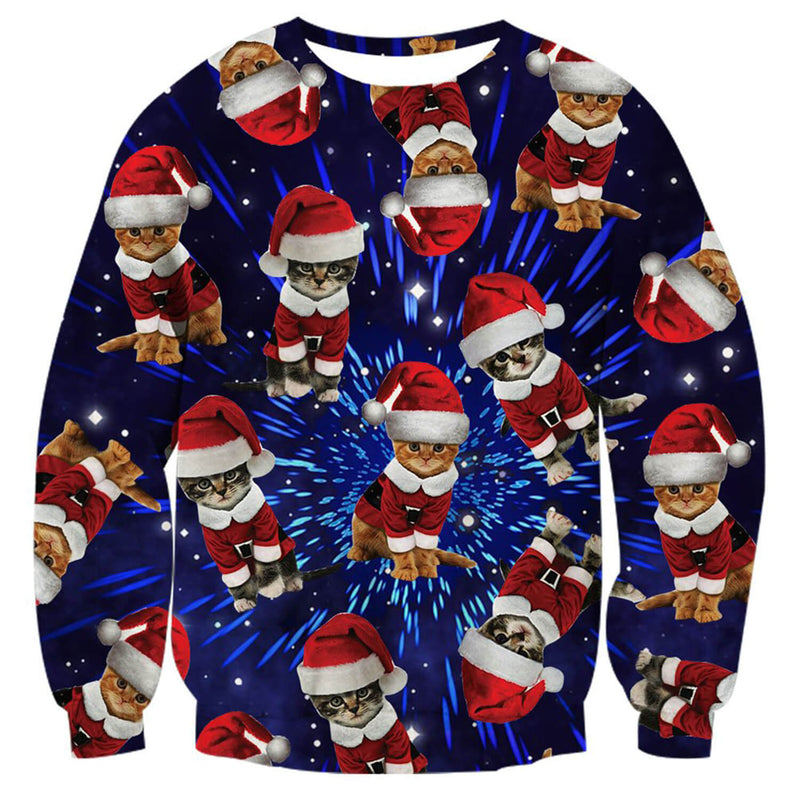 Space Cat Ugly Christmas Sweater