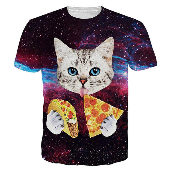 Taco Pizza Cat Funny T Shirt