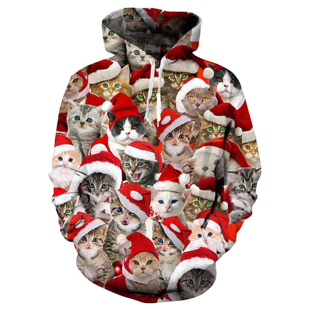 D&F Clothing Hoodie Christmas Cats – Funny