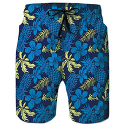 Blue Weed Pineapple Funny Swim Trunks