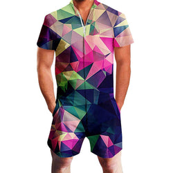 Geometric Printed Male Romper