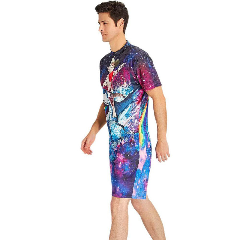 Cat Riding Shark One Piece Male Romper