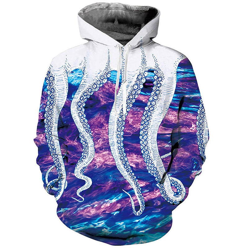 White Purple Octopus Hoodie