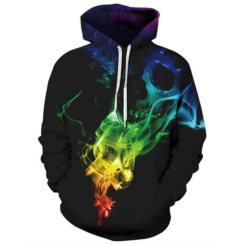 Green Fire Skull Hoodie