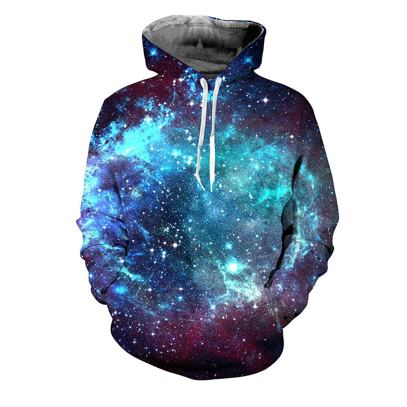 Space Galaxy Hoodie Blue