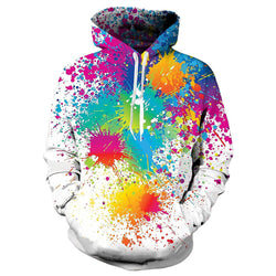 Paint Splatter White Hoodie