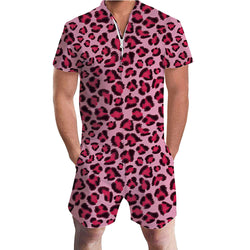 Pink Leopard Male Romper