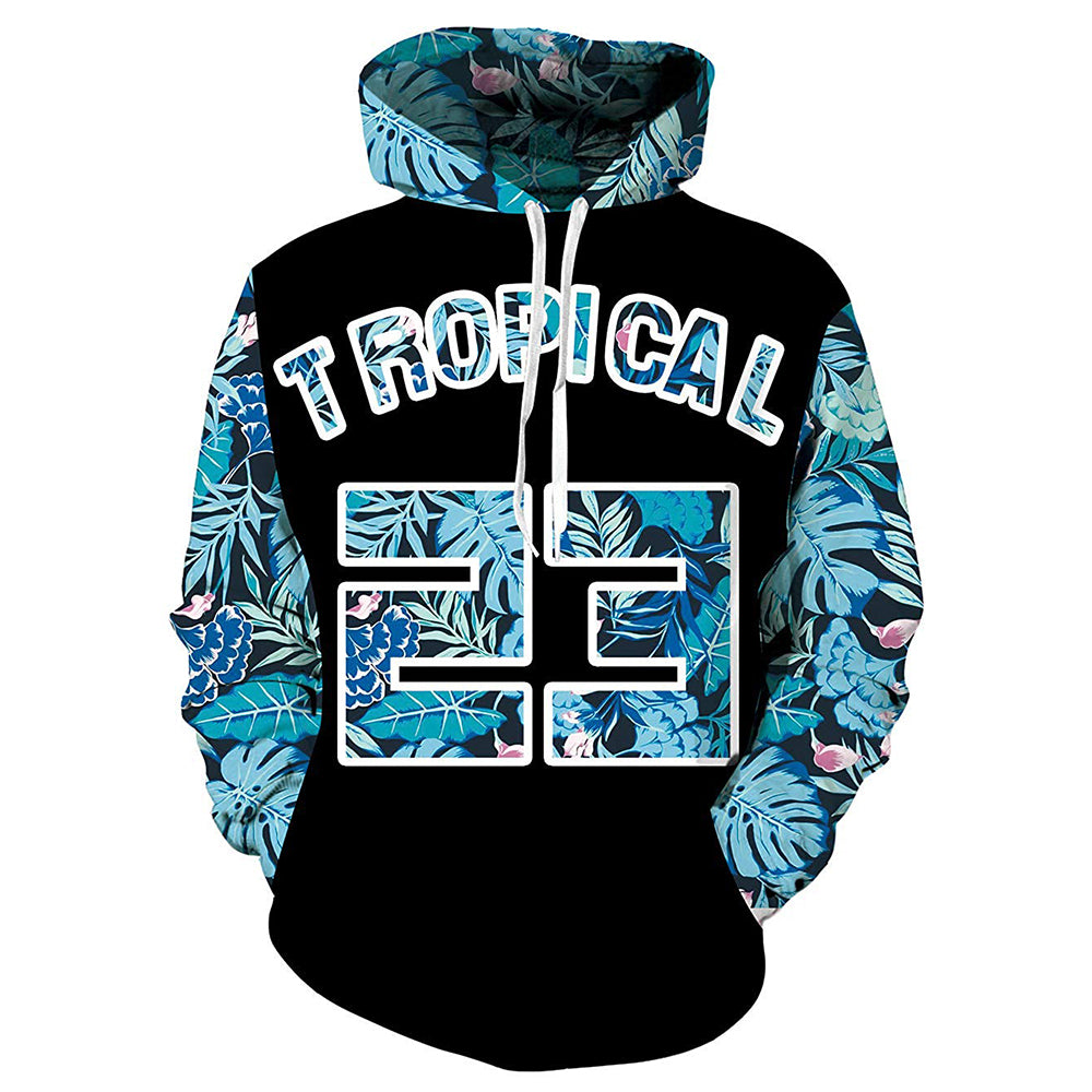 Kapuzenpullover mit Blumenmuster „Tropical 23“