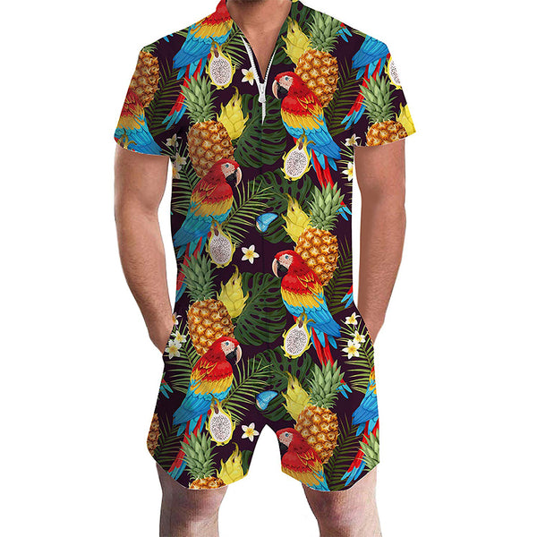 Pineapple Parrots Male Romper