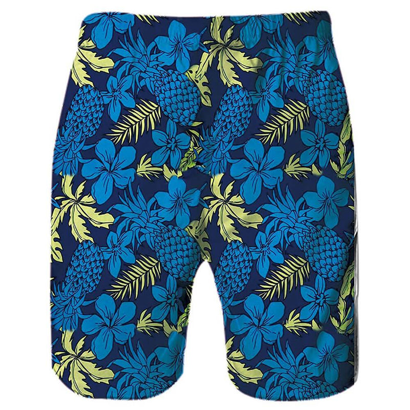 Blue Weed Pineapple Funny Swim Trunks