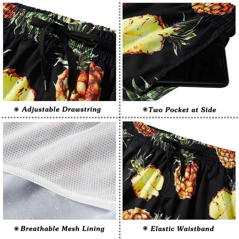 Black Pineapple Funny Swim Trunks