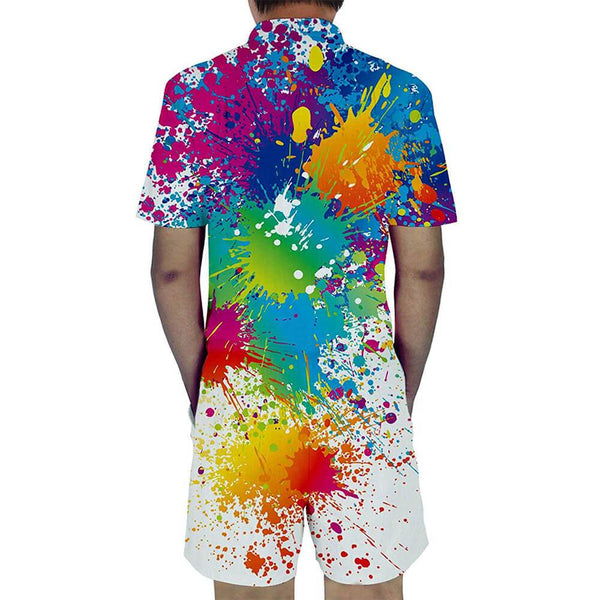 Paint Splatter Funny Male Romper