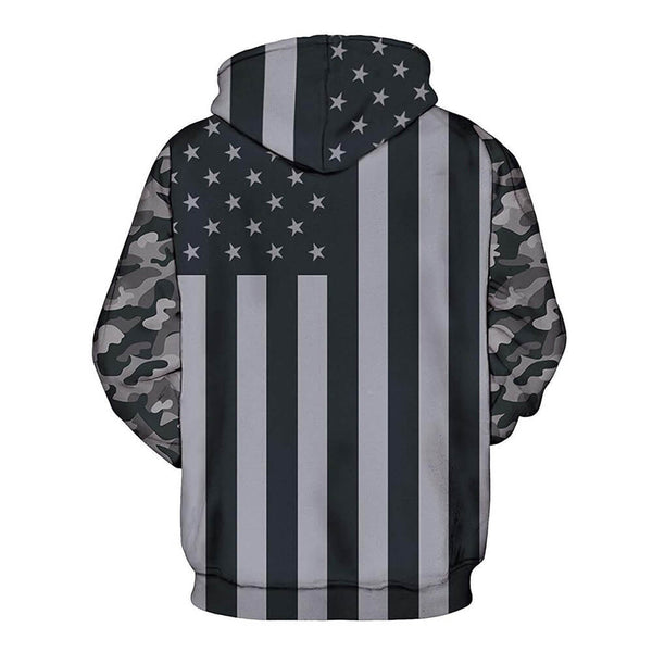 Dark Grey American Flag Hoodie