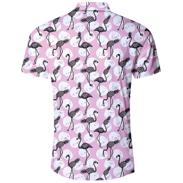 Pineapple Flamingo Ugly Hawaiian Shirt Pink