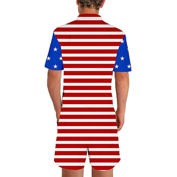American Flag Male Romper