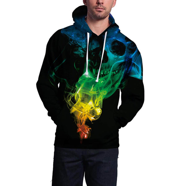 Green Fire Skull Hoodie