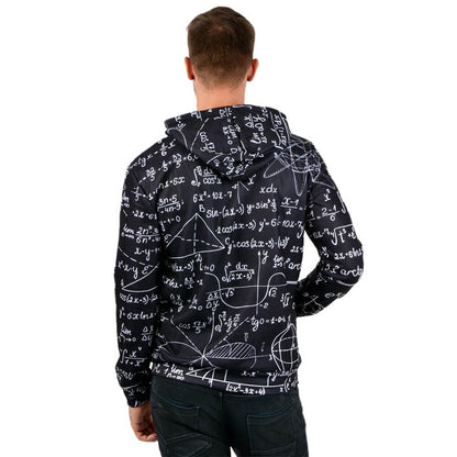 Zwarte hoodie met wiskundige prints