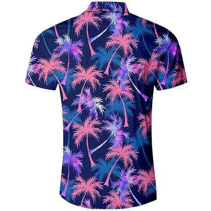 Palme Blau Lustiges Hawaiihemd