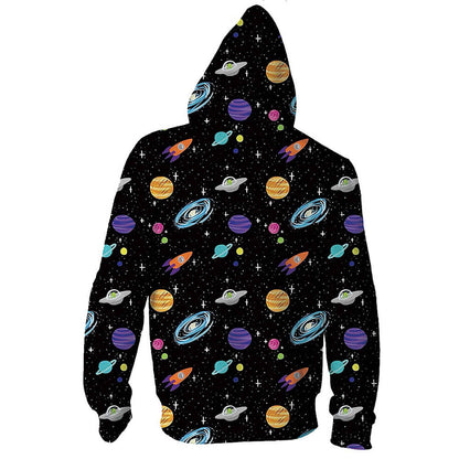 Raumschiff Galaxy Kapuzenpullover mit Reißverschluss